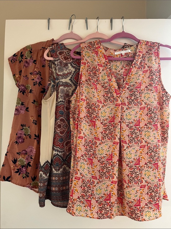 Tops - Paisley and Pink Floral top trio of tops.